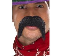 Smiffys Grosse moustache épaisse gringo, Noir Halloween