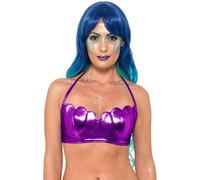 Smiffys Haut de bikini style sirène, Violet Halloween