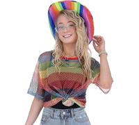 Smiffys Haut filet, arc-en-ciel, unisexe