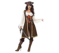 Smiffys High Seas Pirate Wench Costume, Brown (Size X1)