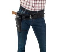 Smiffy's Holster unique en similicuir avec ceinture, unisexe, adulte, taille unique