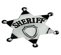 Smiffys Insigne motif étoile de shériff, métallique, 65mm
