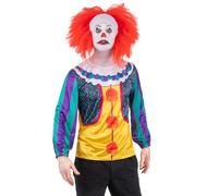 Smiffys IT Haut classique de clown Pennywise pour adultes, déguisement d'horreur sous licence officielle, film IT pour Halloween, cosplay et fêtes à thème de film effrayant, taille M