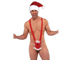 Smiffys Kini Père Noël, Rouge, avec tête de Père Noël Halloween