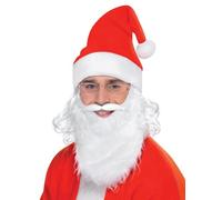 Smiffys Kit accessoires Père Noël, Blanc, avec barbe, lunettes et bonnet avec cheveux