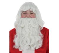 Smiffys Kit accessoires Père Noël, Blanc, avec perruque et barbe, 38 cm/15in, Deluxe Halloween