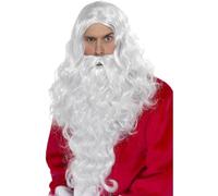 Smiffys Kit accessoires Père Noël, Blanc, avec perruque et barbe Halloween