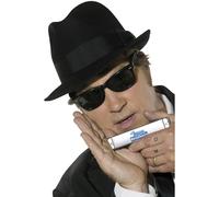 Smiffys Kit d'accessoires Blues Brothers, Chapeau, lunettes de soleil, harmonica et cravate