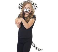 Smiffys Kit dalmatien, noir et blanc, avec serre-tête oreilles, queue et nez