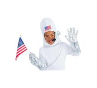 Smiffys Kit d'astronaute, Casque, gants et drapeau américain en tissu