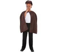Smiffys Kit de détective, Marron, avec cape, chapeau et loupe