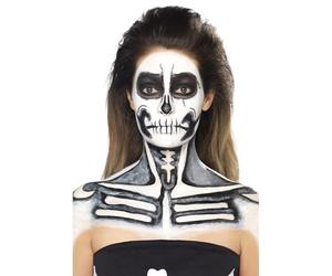 Smiffys Kit de latex liquide squelette, avec pots de maquillage noir et blanc et 2 éponges, 29.57ml/1 US fl.oz Halloween