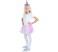 Smiffys Kit de licorne arc-en-ciel, multicolore, avec tutu et serre-tête Halloween