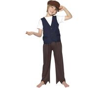 Smiffy's Déguisement Pauvre paysan victorien – gilet et chapeau, marron – Taille 7/9 ans