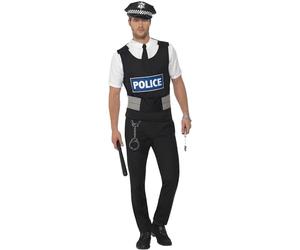 Smiffys Kit de policier, avec maillot, fausse chemise, casquette et menottes