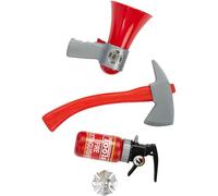 Smiffys Kit de pompier, 4 pièces, rouge, Extincteur, badge, mégaphone et marteau Halloween