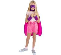 Smiffys Kit de super-héros, rose, avec cape, masque pour les yeux et manchettes