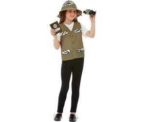 Smiffys Kit d'explorateur, Marron, avec gilet, chapeau, jumelles, passeport et insignes Halloween