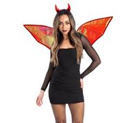 Smiffys Kit Diable rouge irisé, ailes et bandeau, pour adultes