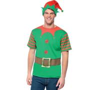 Smiffy's Kit costume elfe instantané Vert avec t-shirt et bonnet Taille M