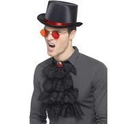 Smiffys Kit gothique, Rouge et noir, avec haut-de-forme un bord intérieur élastique, lunettes et tour de cou gothique Halloween