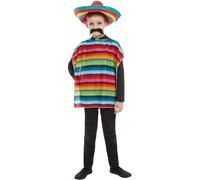 Smiffys Kit instantané Mexicain, Multicolore, avec poncho et sombrero