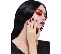 Smiffys - Kit "Make-Up FX" cils et ongles SM2223 (taille unique) (Rouge/Noir)
