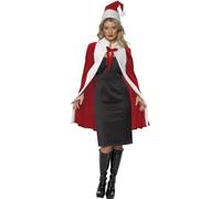 Smiffys Kit Père Noël, Rouge, avec cape et bonnet, Deluxe Halloween