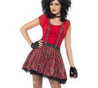 Smiffys Kit punk, tartan, avec tutu, brassards et mitaines