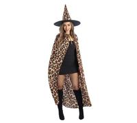 Smiffys Kit sorcière imprimé léopard, chapeau et cape, pour femmes adultes