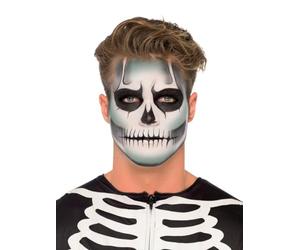 Smiffys Kit Squelette Phosphorescent, Sachet de crème phosphorescente, Crayon Noir, Peinture du Visage Verte, Blanche et Noire, éponge et Pinceau applicateur Halloween