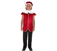 Smiffys Kit Tudor chic, Rouge, avec chapeau, gilet et collerette Halloween