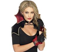 Smiffys Kit vampiresse Fever, Noir, avec cape, collerette et gants Halloween