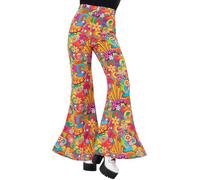 Smiffys Ladies Rainbow Peace Flared Trousers
