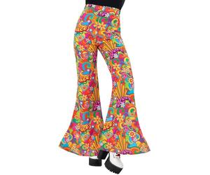 Smiffys Ladies Rainbow Peace Flared Trousers