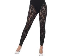 Smiffys Legging dentelle années 80, Noir Halloween