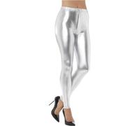 Smiffy's Legging métallisé argenté femme disco années 80 multicolore Taille L