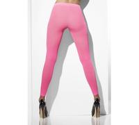 Smiffys Legging opaque, rose fluo Halloween, Carnaval