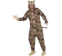 Smiffy's Costume Léopard tout-en-un avec capuche Halloween Multicolore Taille L