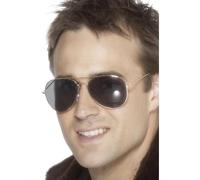 Smiffys Lunettes aviateur, argent Halloween