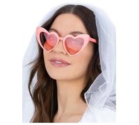 Smiffys Lunettes de soleil en forme de cœur rose pour enterrement de vie de jeune fille, lunettes fantaisie pour enterrement de vie de jeune fille, déguisement, festivals et accessoires de mariage