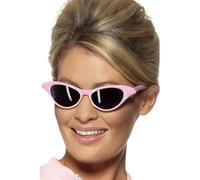 Smiffys Lunettes rock and roll style frivole, Rose, avec diamant