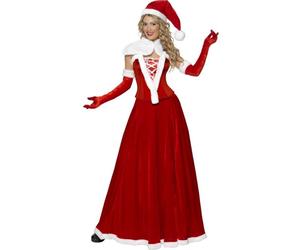 Smiffys Luxury Miss Santa Costume, Red (Size L)