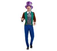 Smiffy's Déguisement Chapelier fou Multicolore avec veste, pantalon et chapeau Taille L