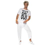 Smiffys Made in 80s Costume, White (Size M)