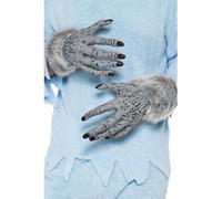 Smiffys Mains fourrure loup garou, Gris, PVC Halloween, Carnaval