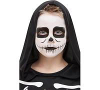 Smiffys Make-Up FX, Kids Skeleton Kit, Aqua, Black & White, Facepaint, Crayon, Sponge & Applicator