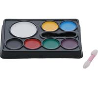 Smiffys Make-Up FX Palette de peinture faciale - 7 couleurs de maquillage gras avec pinceau