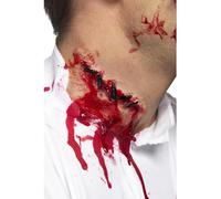 Prothèse cicatrice mal recousue en latex pour Halloween - SMIFFY'S - Taille Unique - Rouge