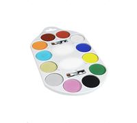 Smiffys Maquillage FX Smiffys, peinture à l'eau pour le visage et le corps, Aqua,12 couleurs, y compris 4 x pinceaux, 2 x éponges et manuel, à base d'eau